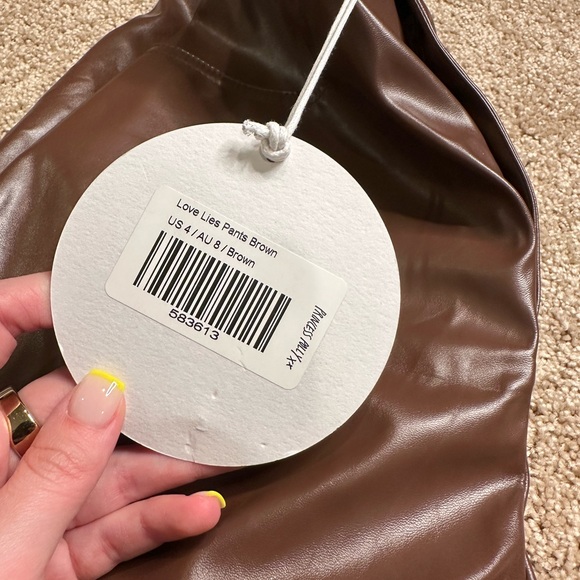 Princess‎ Polly Love Lies Brown Pants NWT Size 4 - Picture 3 of 6